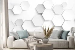 Naklejka: Heksagony 3d na białym tle