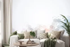 Naklejka: Hexagons pattern. geometric abstract background with simple hexagonal