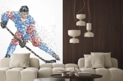 Naklejka: Hokeista na minimalistycznej ilustracji