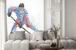 Naklejka: Hokeista na minimalistycznej ilustracji