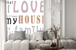 Naklejka: I love my family house cytat