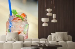 Naklejka: Iced napój z truskawek i lemon