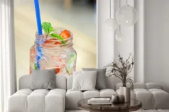 Naklejka: Iced napój z truskawek i lemon