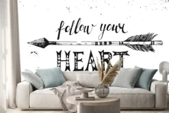Naklejka: Idź za głosem serca. ręcznie rysowane litery