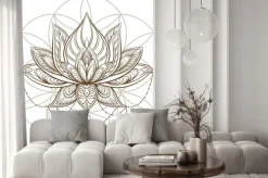 Naklejka: Idealnie symetryczny kwiat lotosu