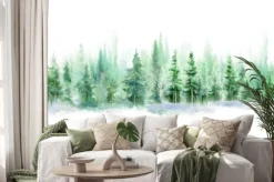 Naklejka: Iglasty las na akwareli