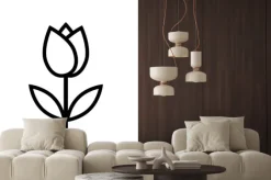 Naklejka: Ikona kwiat tulipan