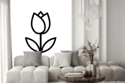 Naklejka: Ikona kwiat tulipan