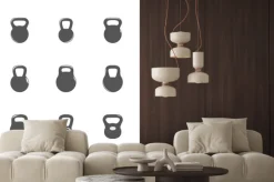 Naklejka: Ikony kettlebells, ilustracji wektorowych.