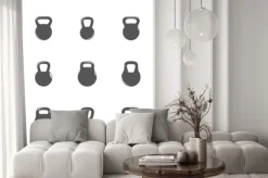 Naklejka: Ikony kettlebells, ilustracji wektorowych.