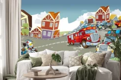 Naklejka: Ilustracja - cartoon pojazdy dla dzieci