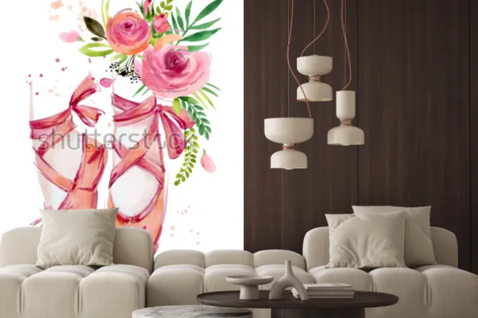 Naklejka: Ilustracja akwarela balet