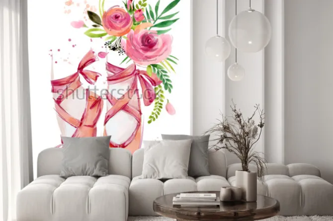 Naklejka: Ilustracja akwarela balet