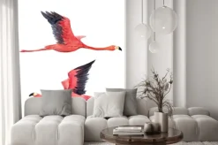 Naklejka: Ilustracja akwarela flamingo