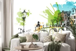 Naklejka: Ilustracja amsterdamu