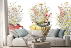 Naklejka: Ilustracja bukiety z dzikich kwiatów