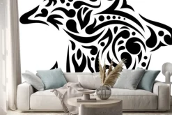 Naklejka: Ilustracja delfinów sztuki tatuażu