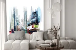 Naklejka: Ilustracja europejskiej ulicy miasta