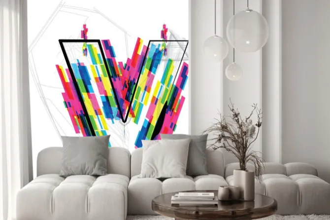 Naklejka: Ilustracja font.