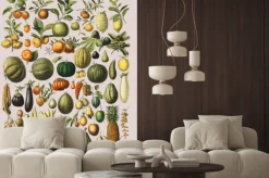 Naklejka: Ilustracja owoców i warzyw w stylu vintage