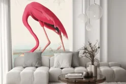 Naklejka: Ilustracja retro z flamingiem