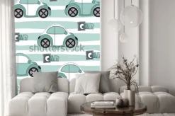 Naklejka: Ilustracja wektorowa wzór samochodu