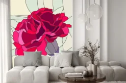 Naklejka: Ilustracja wektora czerwony kwiat goździka.