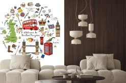 Naklejka: Ilustracja z brytyjskimi motywami