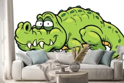 Naklejka: Ilustracji wektorowych cartoon krokodyla