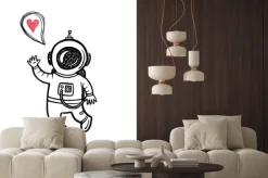 Naklejka: Ilustracji wektorowych z doodle astronauty