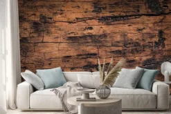 Naklejka: Imitacja drewna z ciemnymi pęknięciami