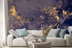 Naklejka: India and asia lights during night as it looks like from space.