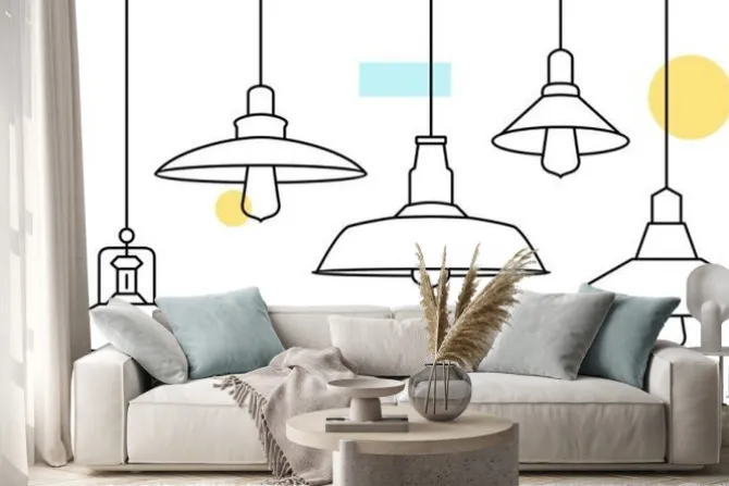 Naklejka: Industrial loft metal pendant light hanging lamp edison bulb