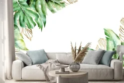 Naklejka: Isolated tropic palm leaves frame