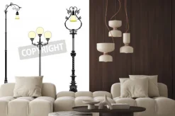 Naklejka: Italian forged iron elegant street lamps