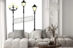 Naklejka: Italian forged iron elegant street lamps