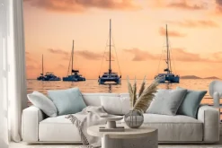 Naklejka: Jachty rekreacyjne na oceanie indyjskim