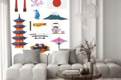 Naklejka: Japanese culture set