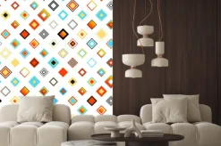 Naklejka: Jasne kolorowe bezproblemowa geometryczny wzór z kwadratów