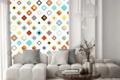 Naklejka: Jasne kolorowe bezproblemowa geometryczny wzór z kwadratów