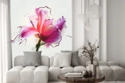 Naklejka: Jasny tulip piękne na białym tle. rodzaj wieloletnich zielnych