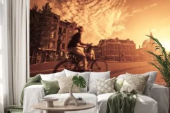 Naklejka: Jazda na rowerze w mieście