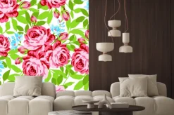 Naklejka: Jednolite kwiatowy wzór z ogrodu róż