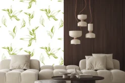 Naklejka: Jednolite tło z liści. szkic stylu.