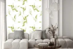 Naklejka: Jednolite tło z liści. szkic stylu.