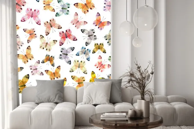 Naklejka: Jednolite tło z motyla.