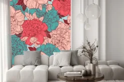 Naklejka: Jednolite tło z piwonii