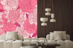 Naklejka: Jednolite tło z piwonii