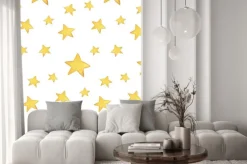 Naklejka: Jednolite wzór akwarela: wesołych świąt, żółtych gwiazd