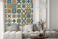 Naklejka: Jednolite wzór patchwork, płytki, ozdoby